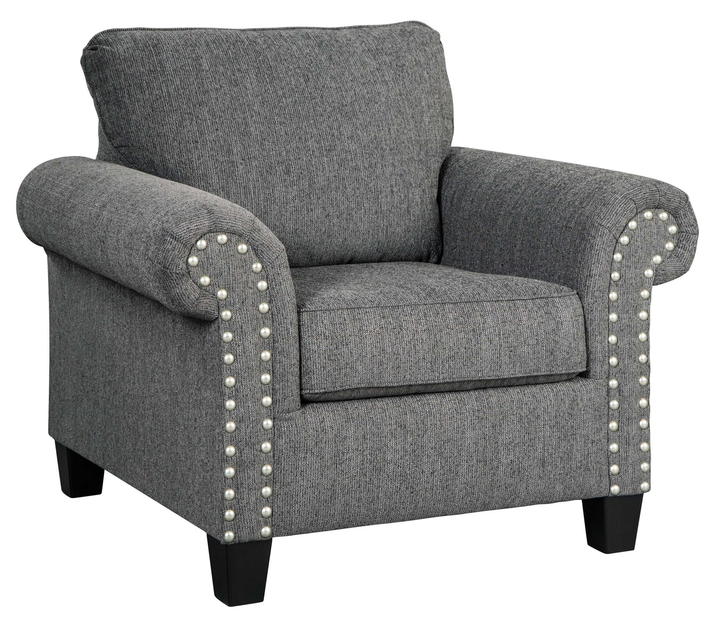 Agleno Charcoal Chair & Ottoman Set