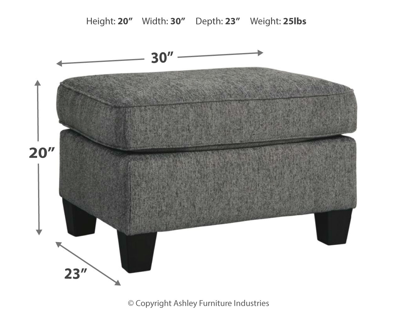 Agleno Charcoal Sofa, Loveseat, Chair and Ottoman