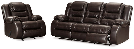 Vacherie Brown Reclining Sofa and Recliner