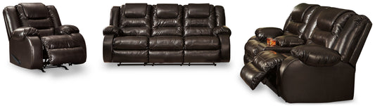 Vacherie Brown Reclining Sofa, Power Loveseat and Recliner