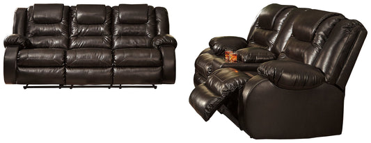 Vacherie Brown Reclining Sofa and Loveseat