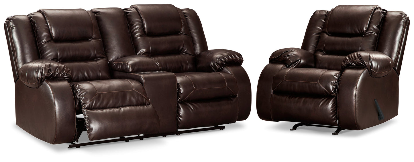 Vacherie Brown Reclining Loveseat with Recliner