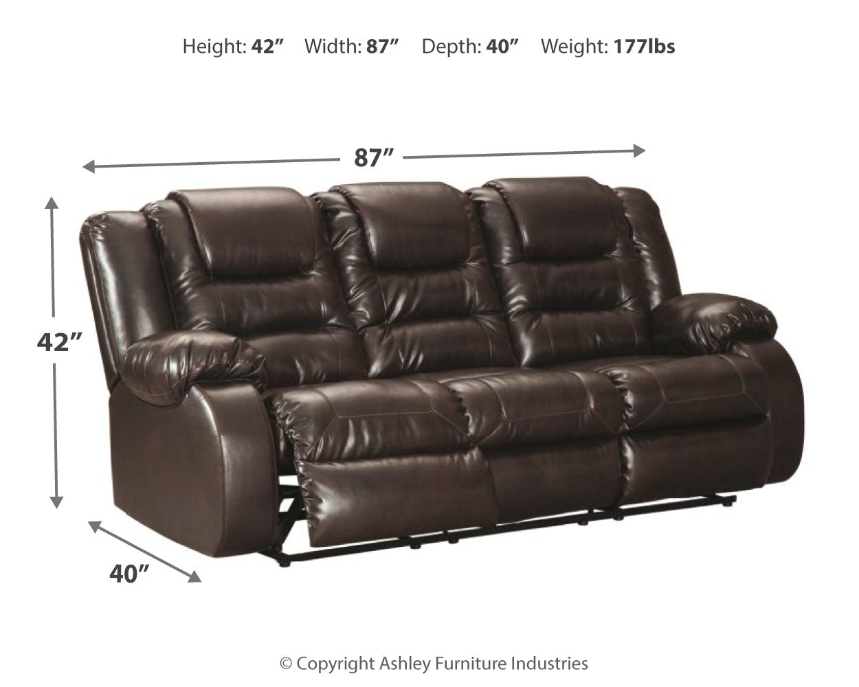 Vacherie Brown Reclining Sofa and Recliner