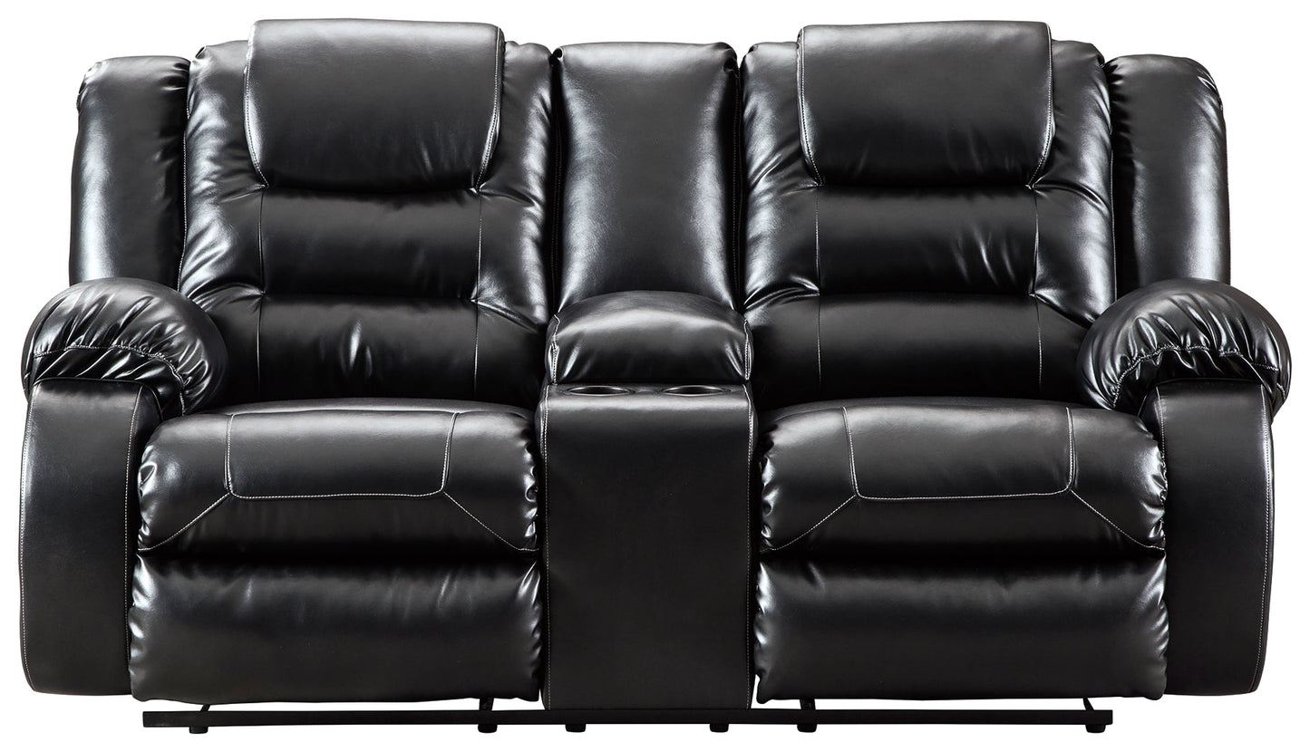 Vacherie Black Reclining Sofa, Loveseat and Recliner