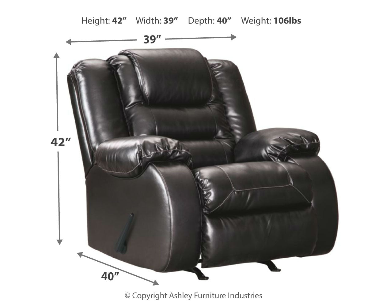 Vacherie Black Reclining Sofa, Loveseat and Recliner