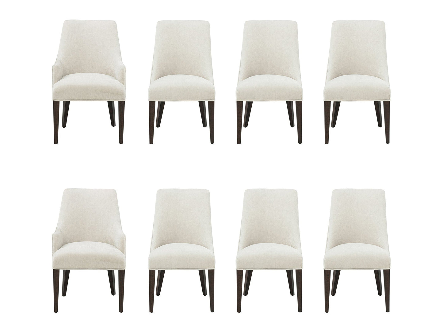 8-Piece Beever Dining Chair and Arm Chair in Cream - Ornate Home