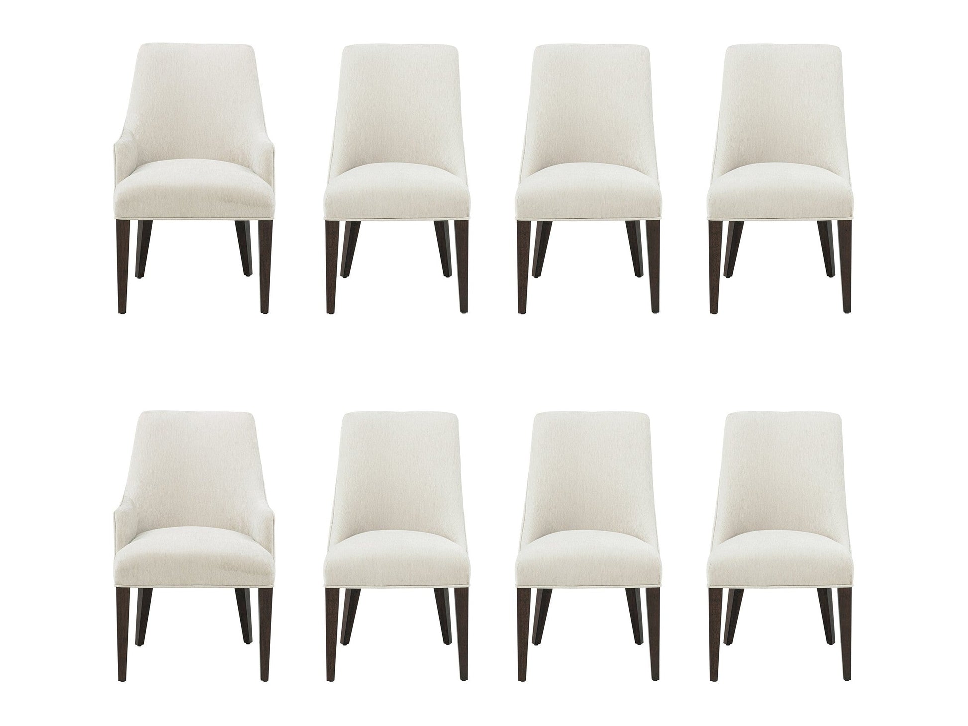 8-Piece Beever Dining Chair and Arm Chair in Cream - Ornate Home