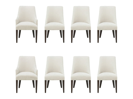 8-Piece Beever Dining Chair and Arm Chair in Cream - Ornate Home