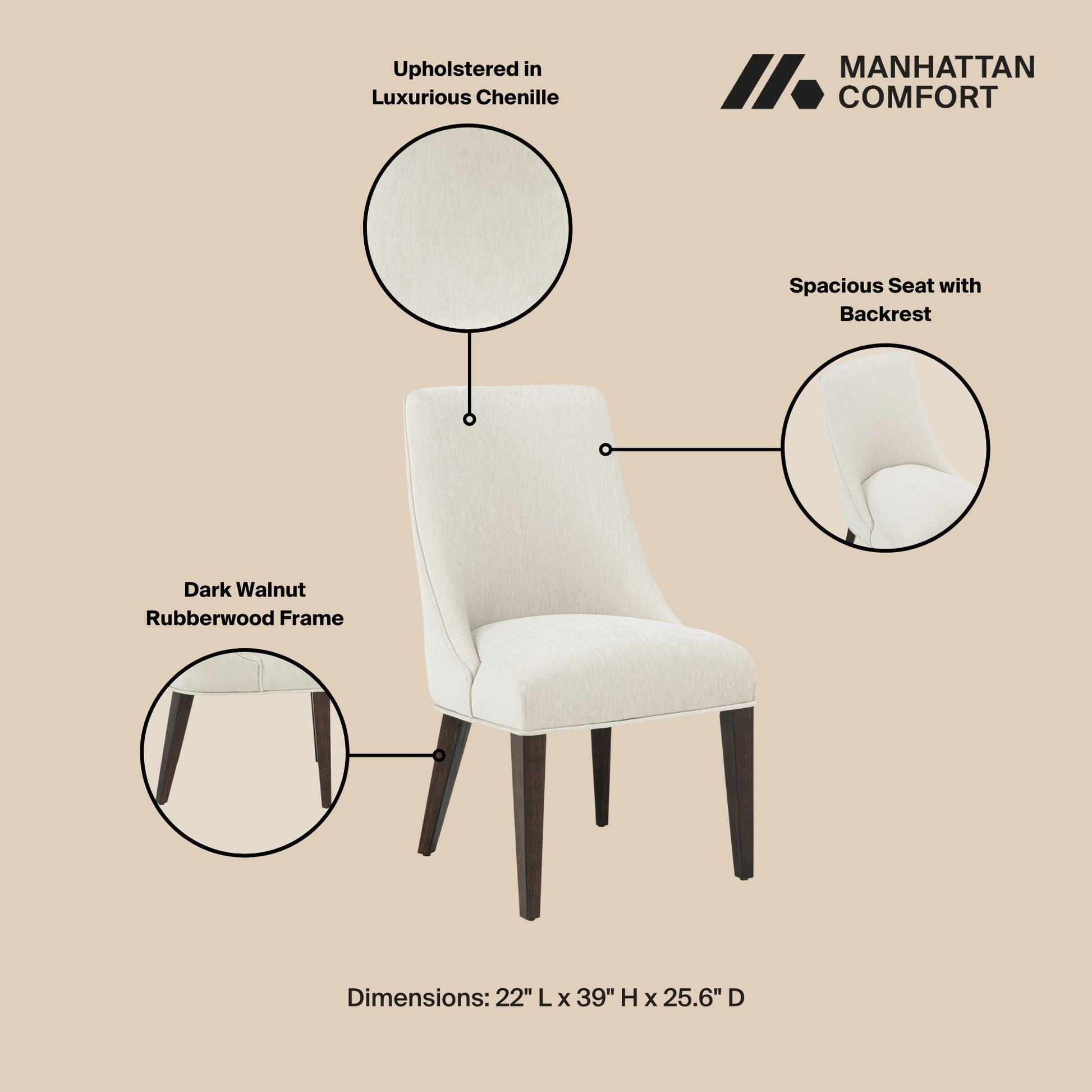 8-Piece Beever Dining Chair and Arm Chair in Cream - Ornate Home