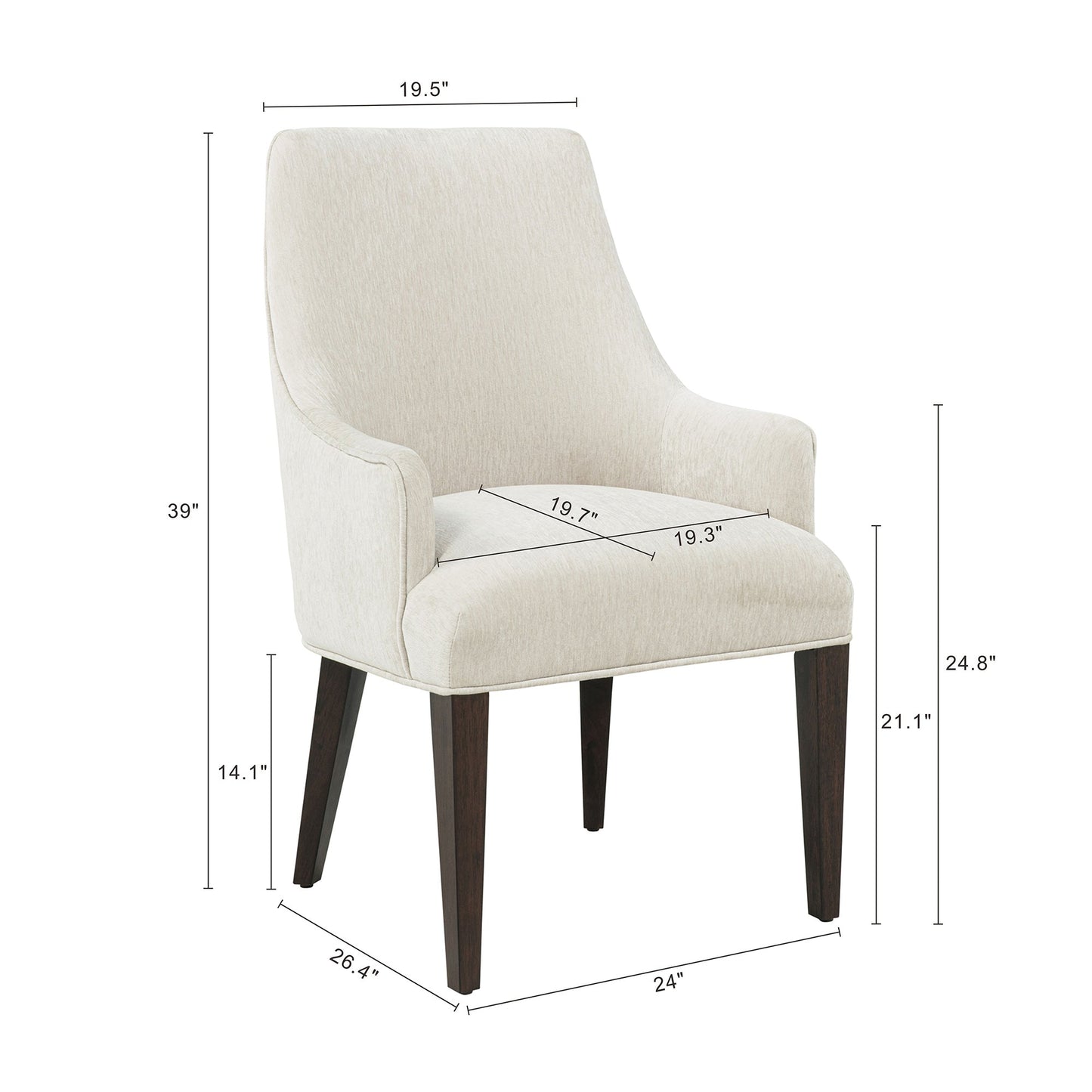 8-Piece Beever Dining Chair and Arm Chair in Cream - Ornate Home