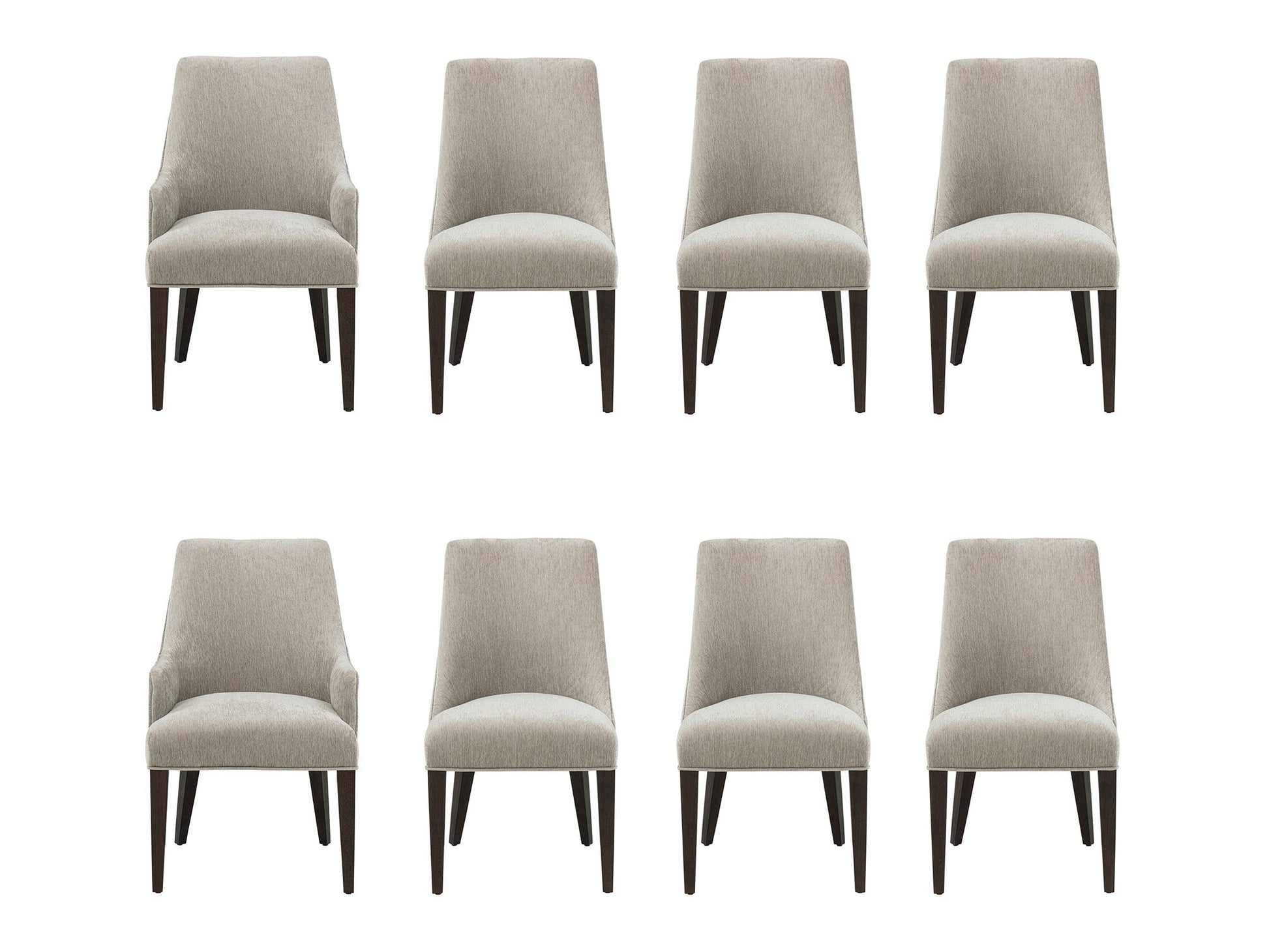 8-Piece Beever Dining Chair and Arm Chair in Taupe - Ornate Home