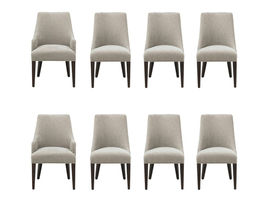 8-Piece Beever Dining Chair and Arm Chair in Taupe - Ornate Home