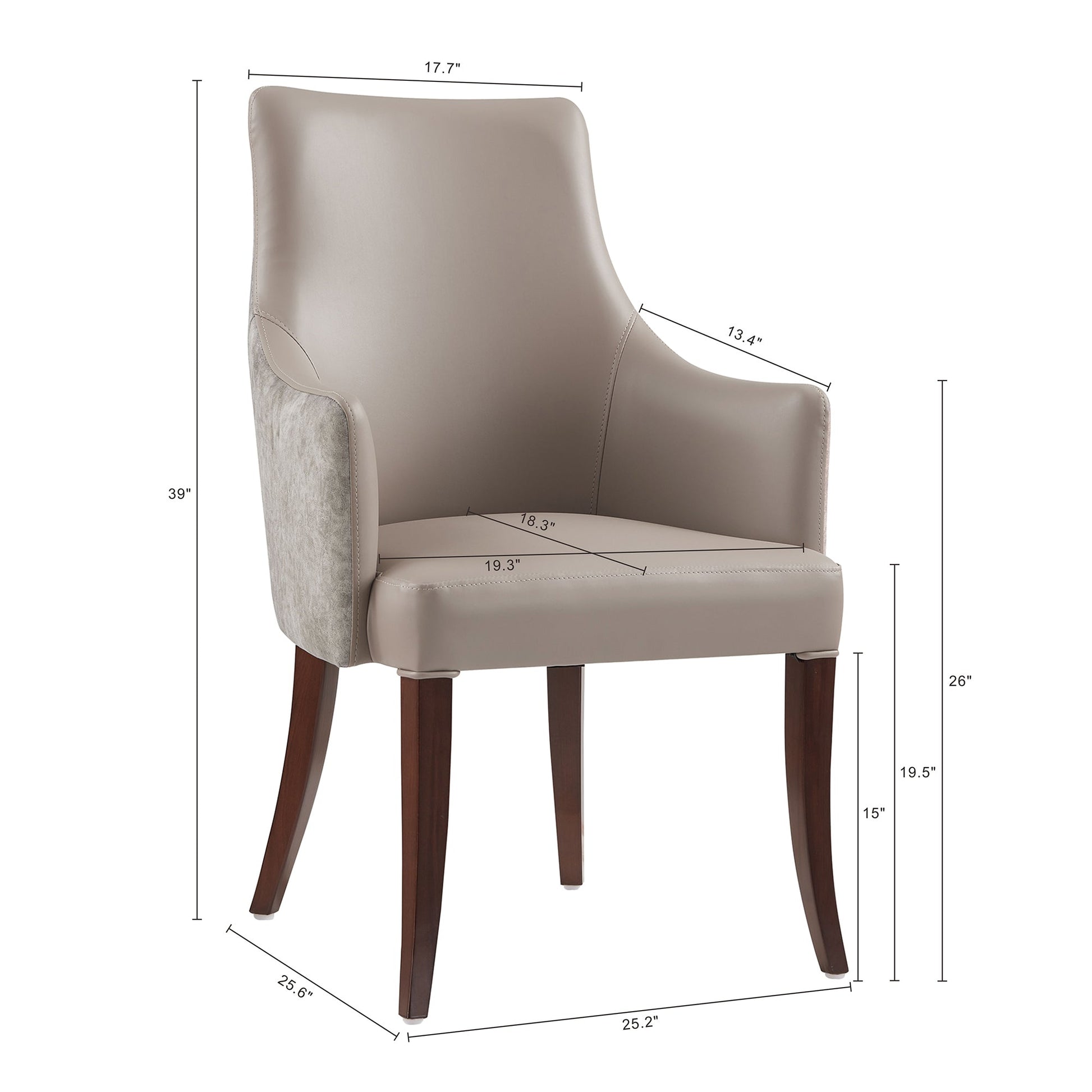 8-Piece Connie Dining Chair and Arm Chair in Taupe - Ornate Home