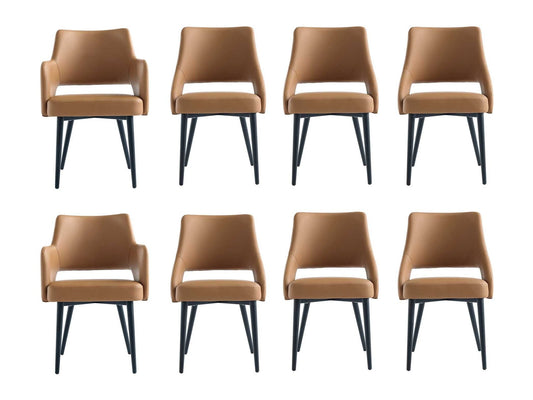 8-Piece Tremont Dining Chair in Saddle - Ornate Home