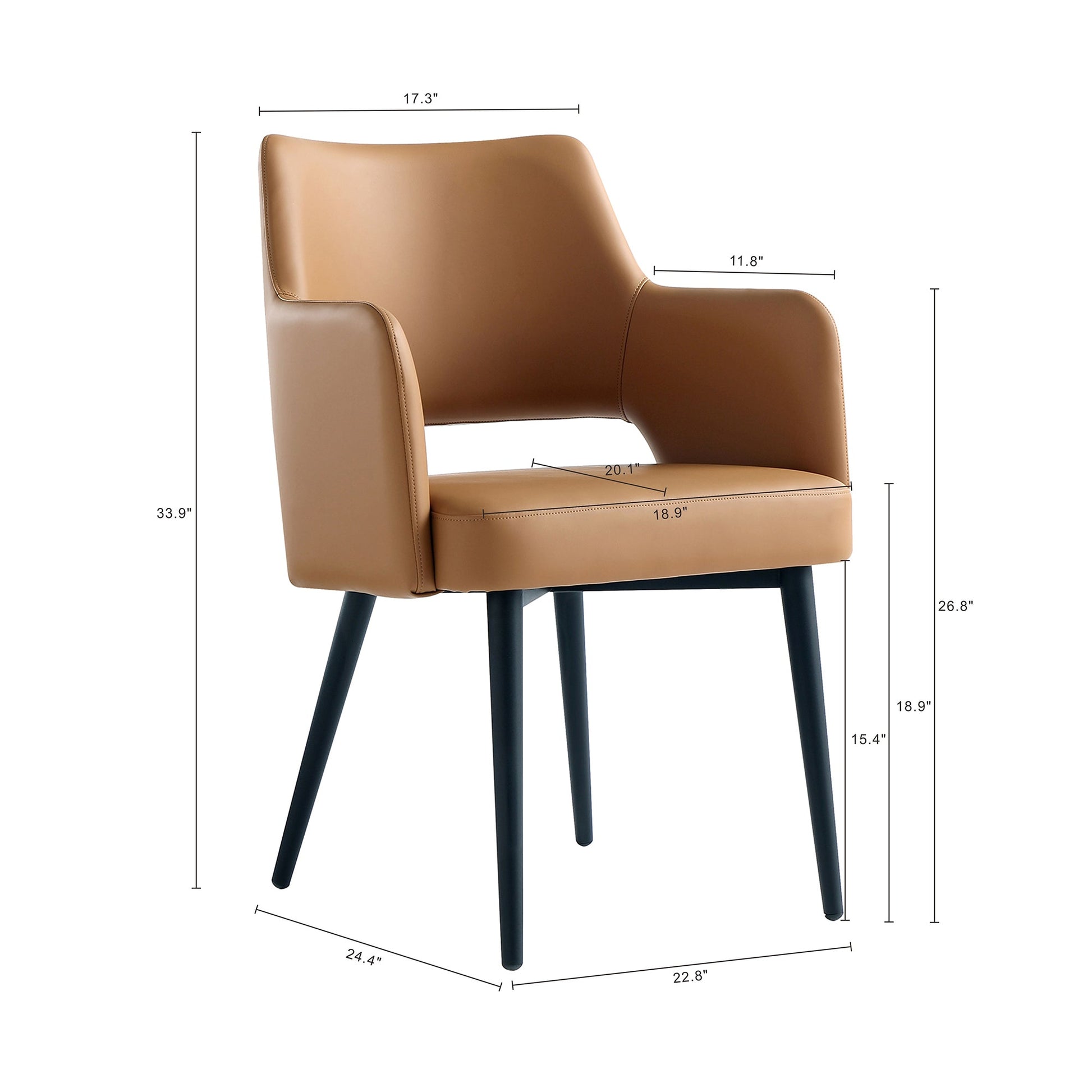 8-Piece Tremont Dining Chair in Saddle - Ornate Home
