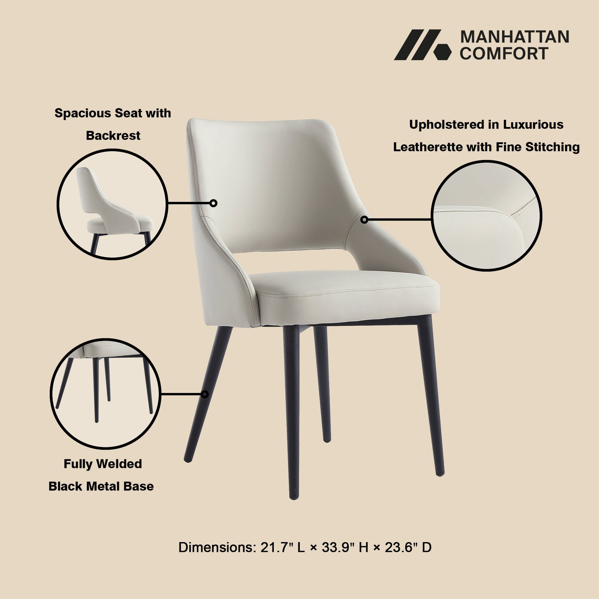 8-Piece Tremont Dining Chair in Stone - Ornate Home