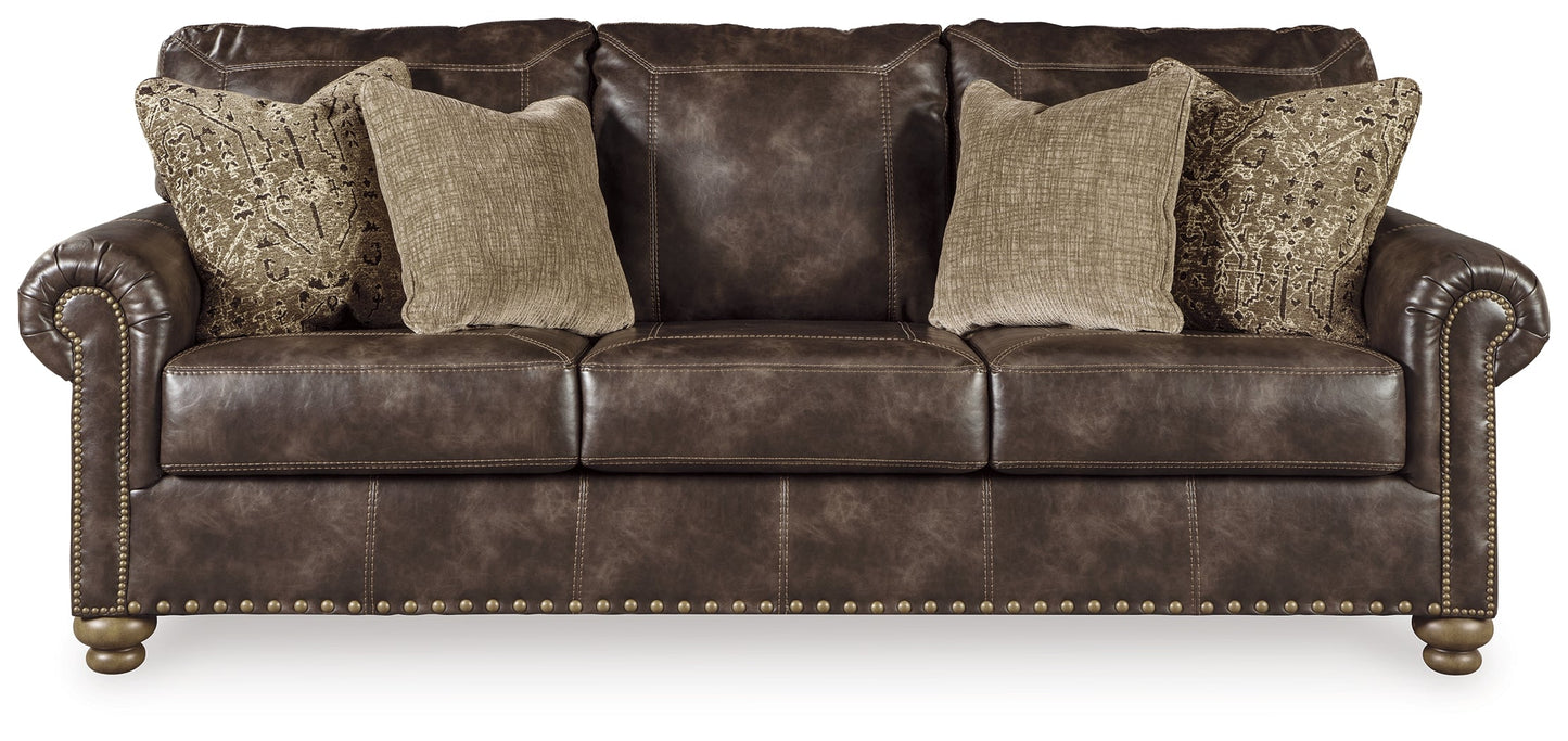 Nicorvo Coffee Queen Sofa Sleeper, Loveseat and Ottoman