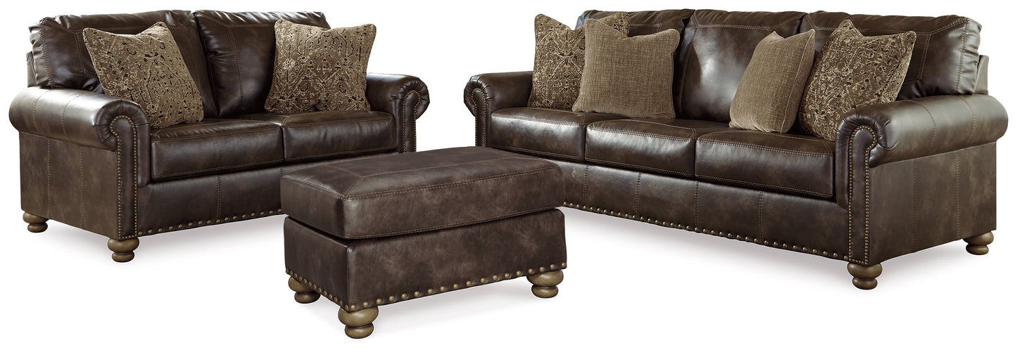 Nicorvo Coffee Queen Sofa Sleeper, Loveseat and Ottoman