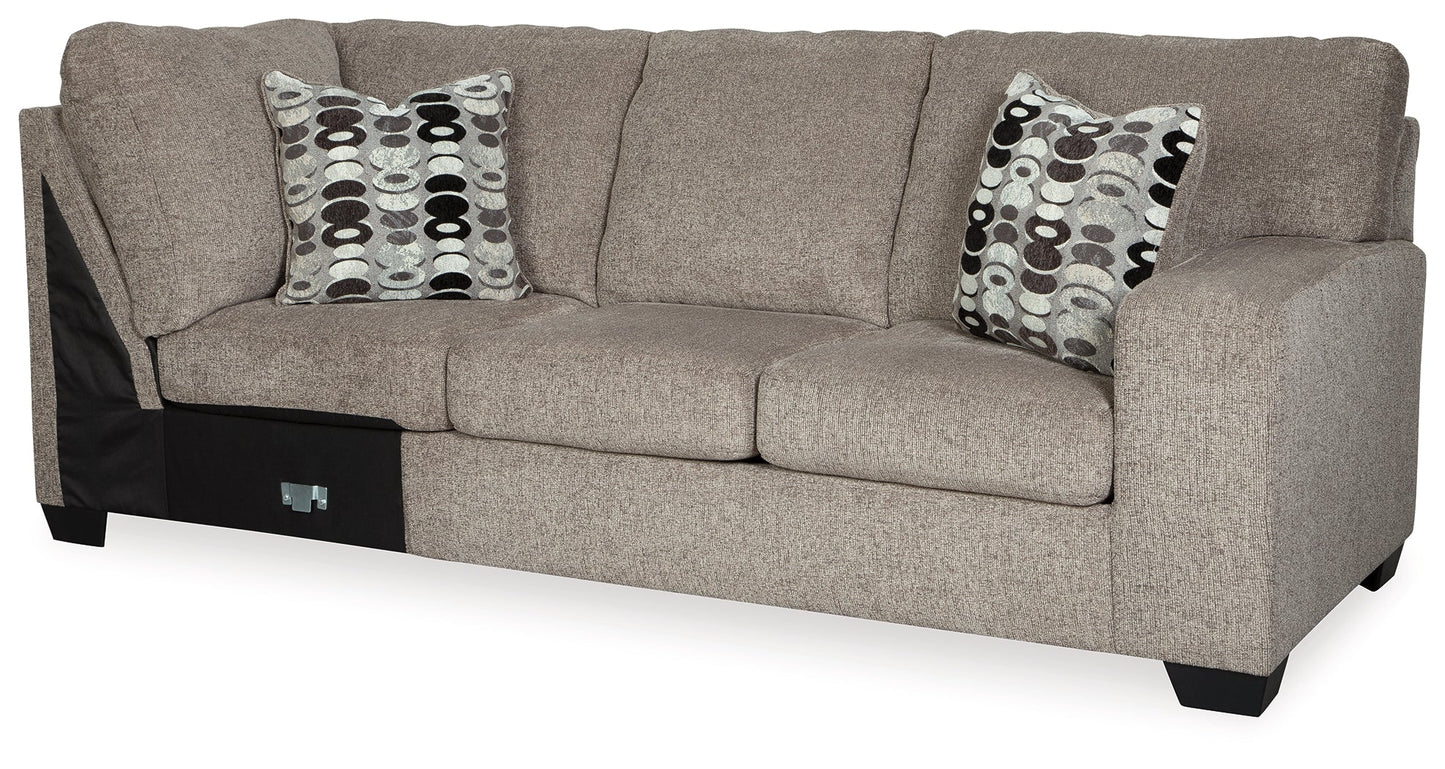 Ballinasloe Platinum 3-Piece Sectional with Ottoman