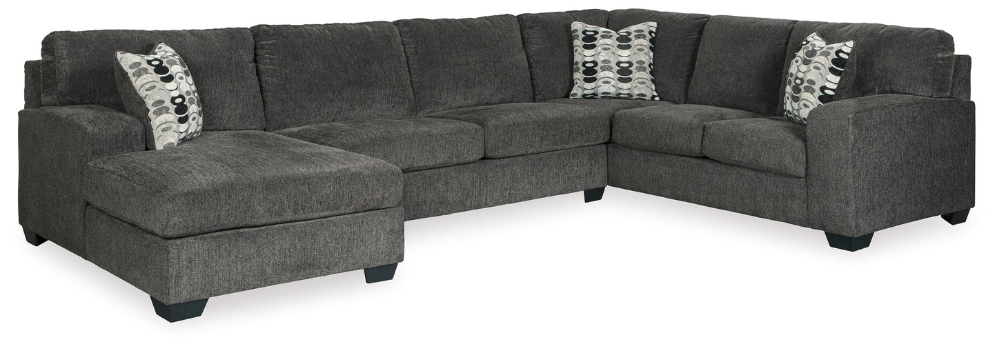 Ballinasloe Smoke 3-Piece Sectional, Recliner and Ottoman