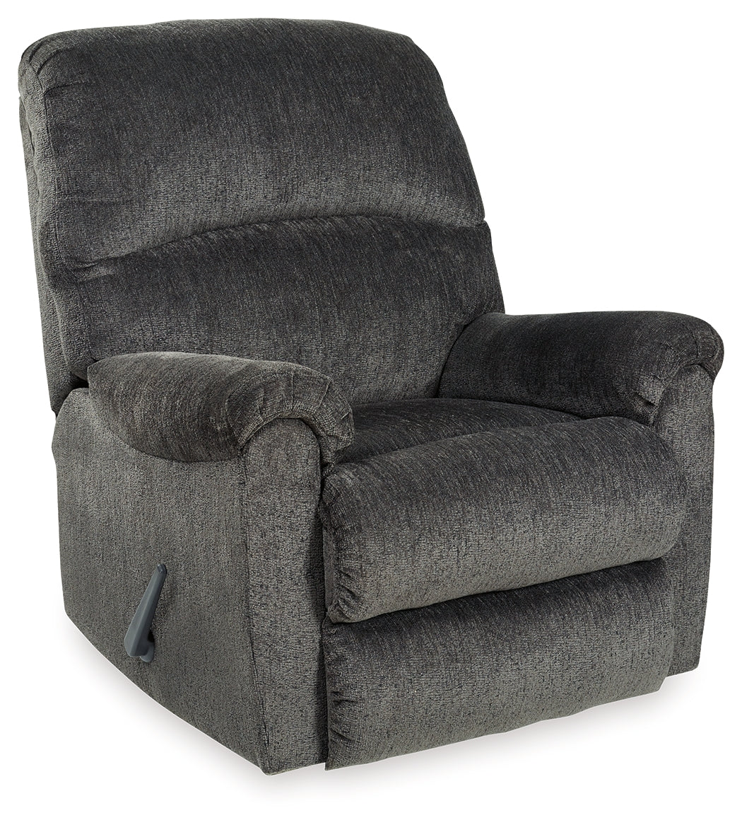 Ballinasloe Smoke 3-Piece Sectional, Recliner and Ottoman