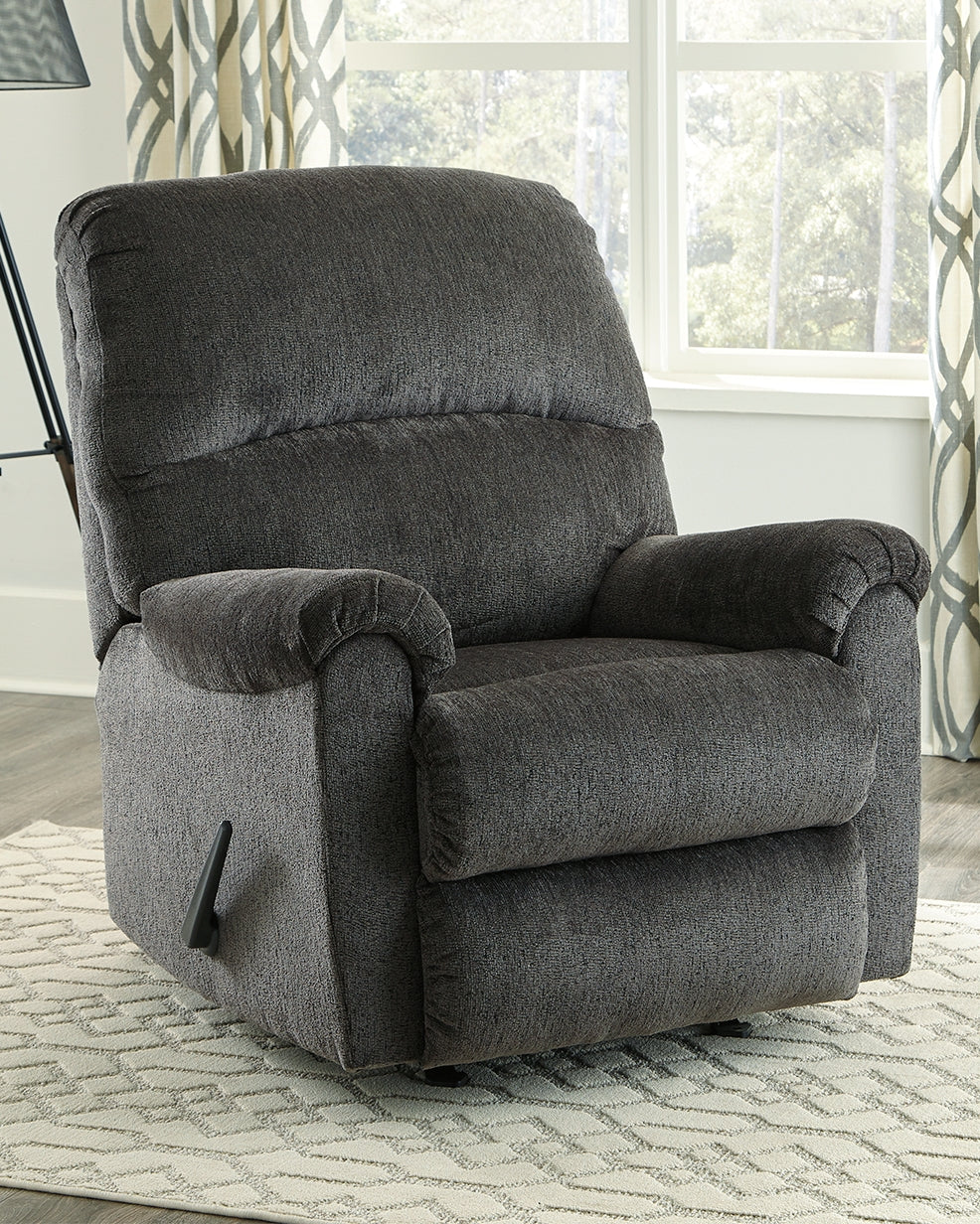 Ballinasloe Smoke 3-Piece Sectional, Recliner and Ottoman