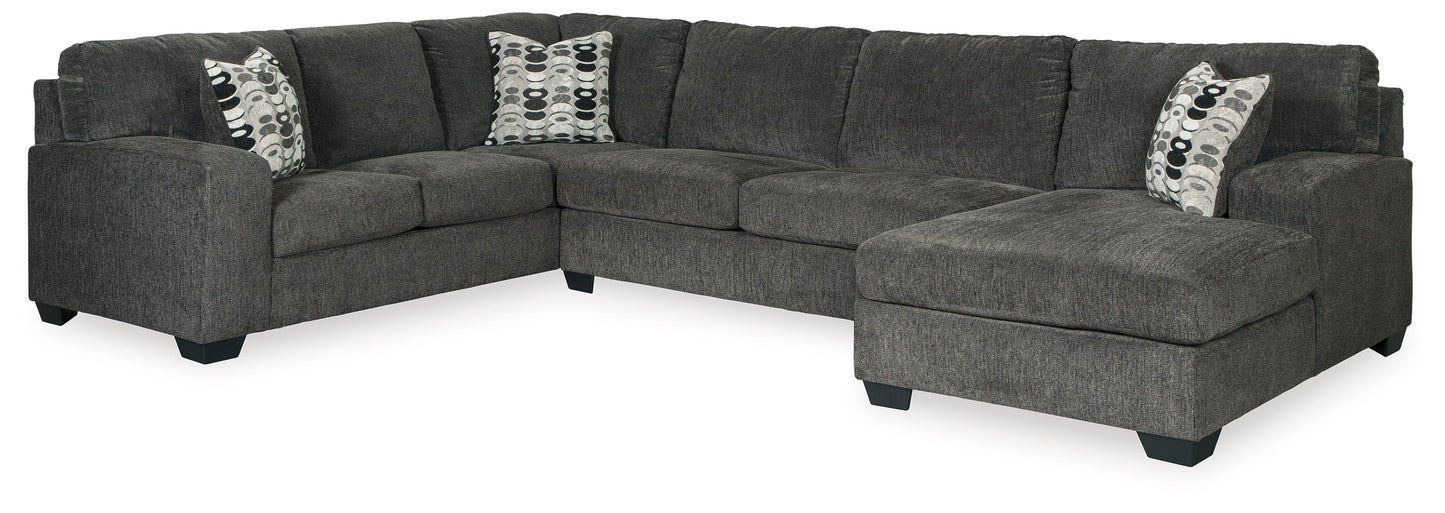 Ballinasloe Smoke 3-Piece Sectional and Ottoman