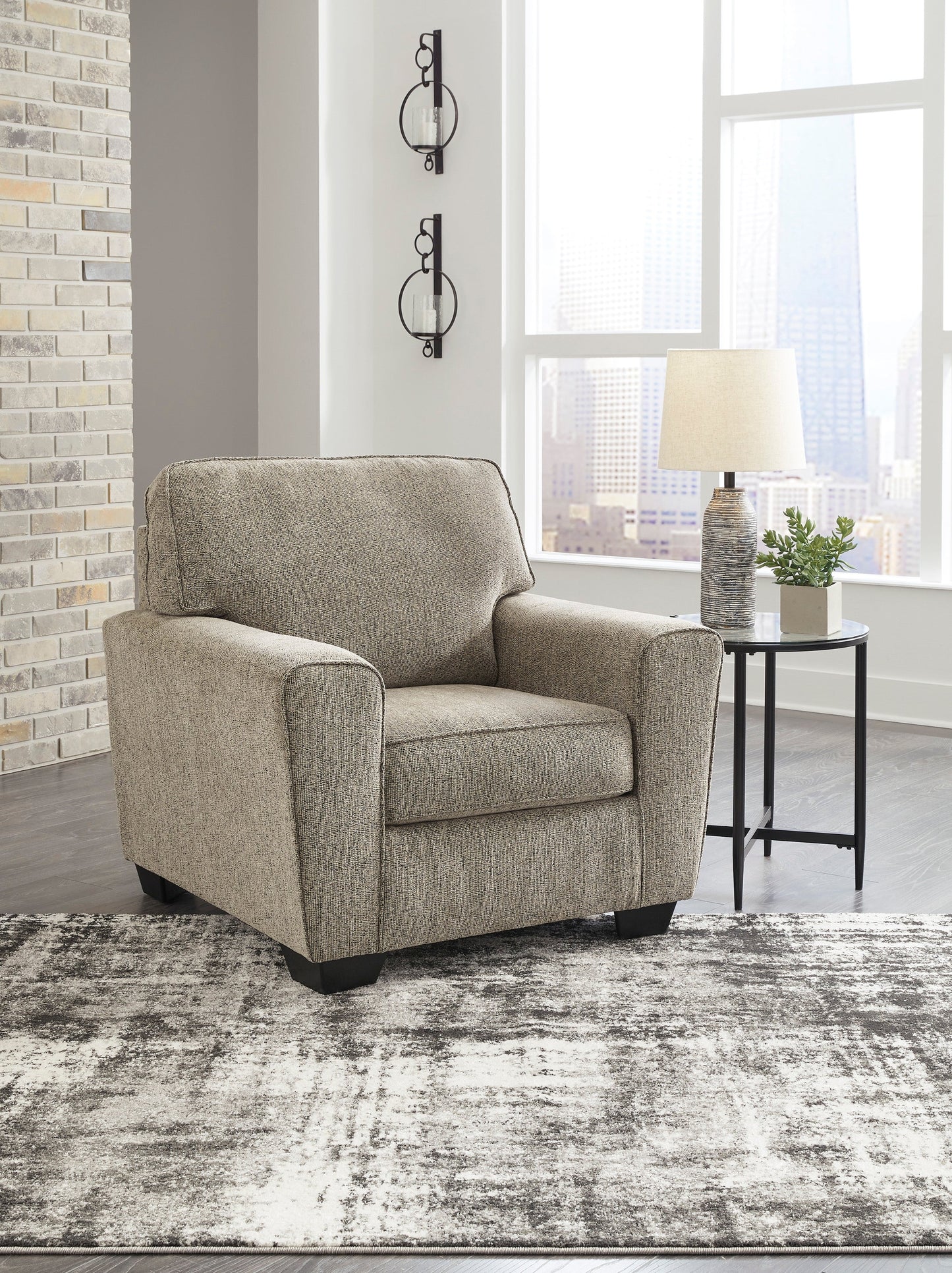 McCluer Mocha Chair and Ottoman