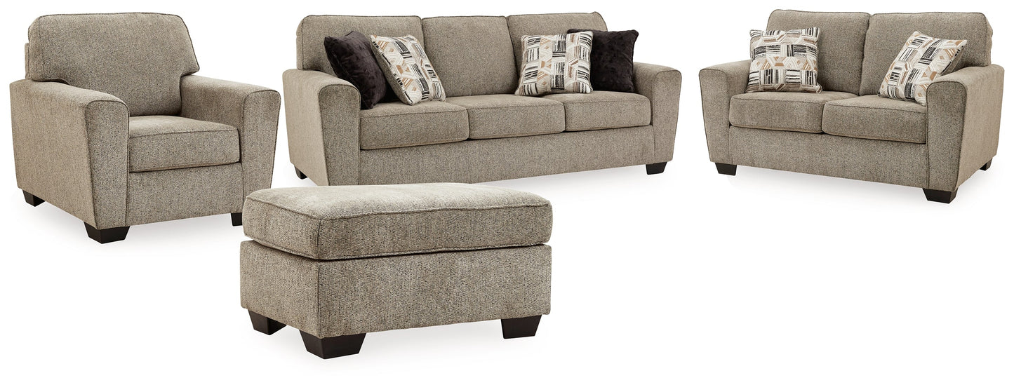 McCluer Mocha Sofa, Loveseat, Chair and Ottoman