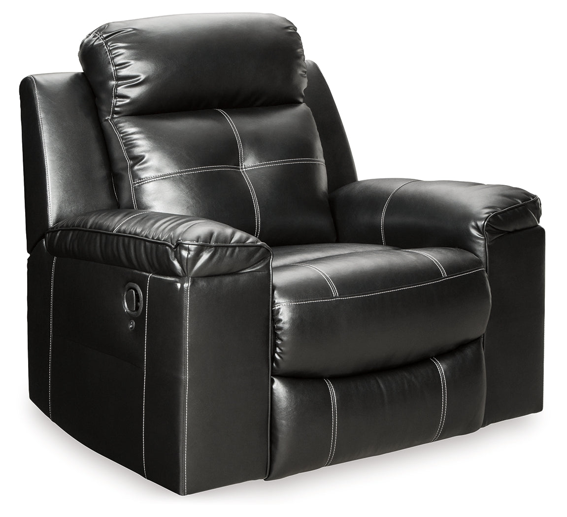 Kempten Black Reclining Sofa, Loveseat and Recliner