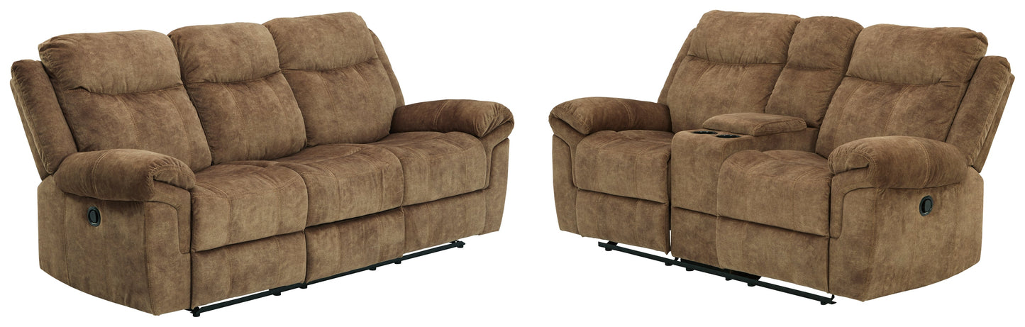 Huddle-Up Nutmeg Reclining Sofa and Loveseat