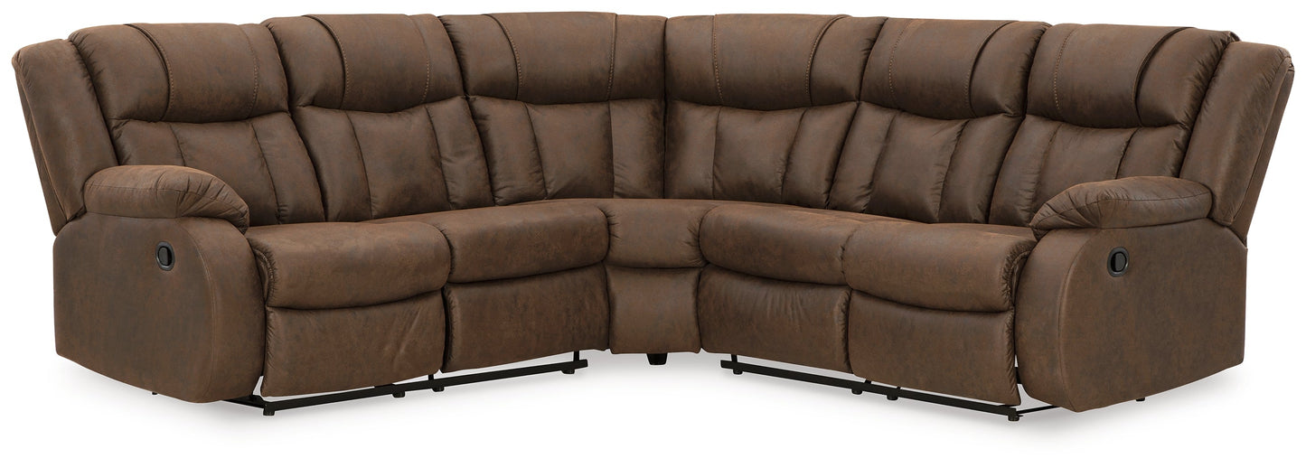 Trail Boys Walnut 2pc Reclining Sectional