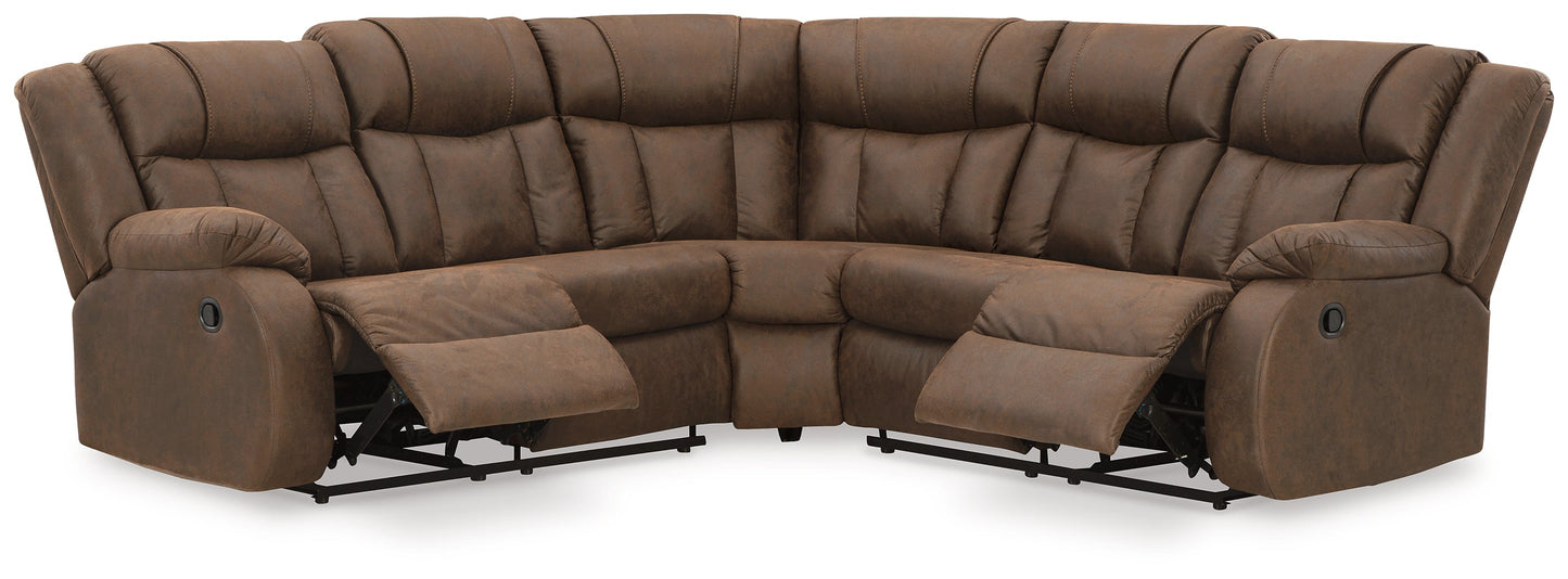 Trail Boys Walnut 2pc Reclining Sectional