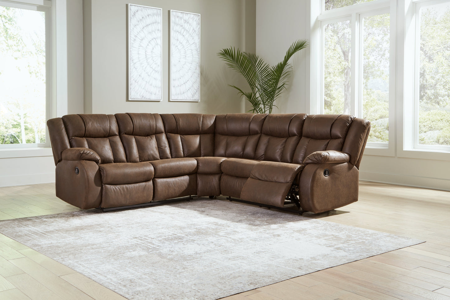 Trail Boys Walnut 2pc Reclining Sectional