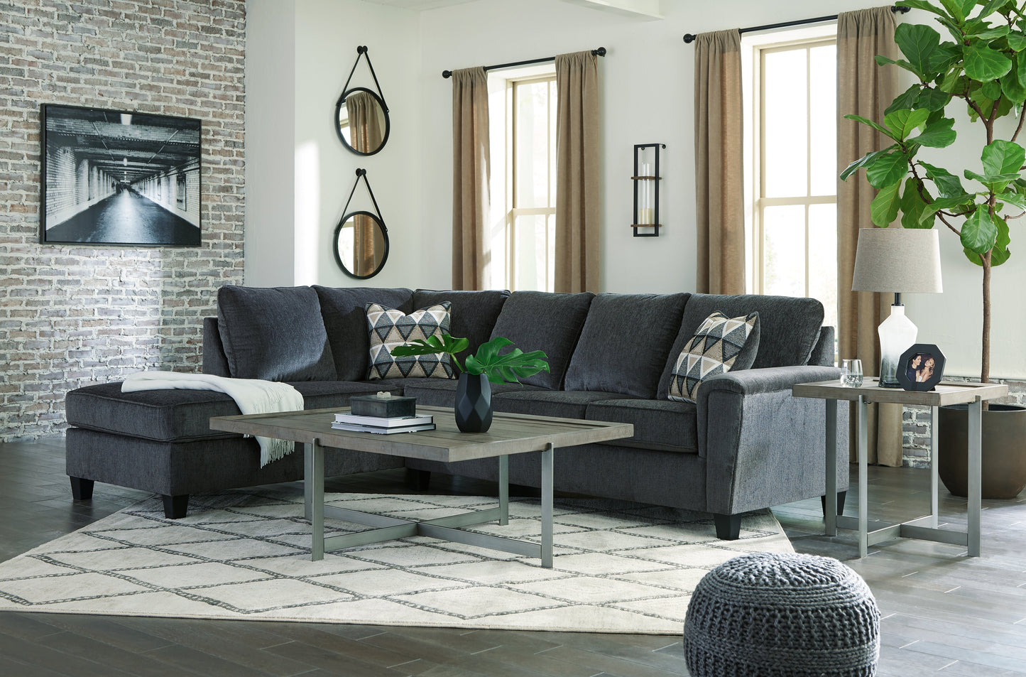 Abinger Smoke 2-Piece Sectional with Chaise