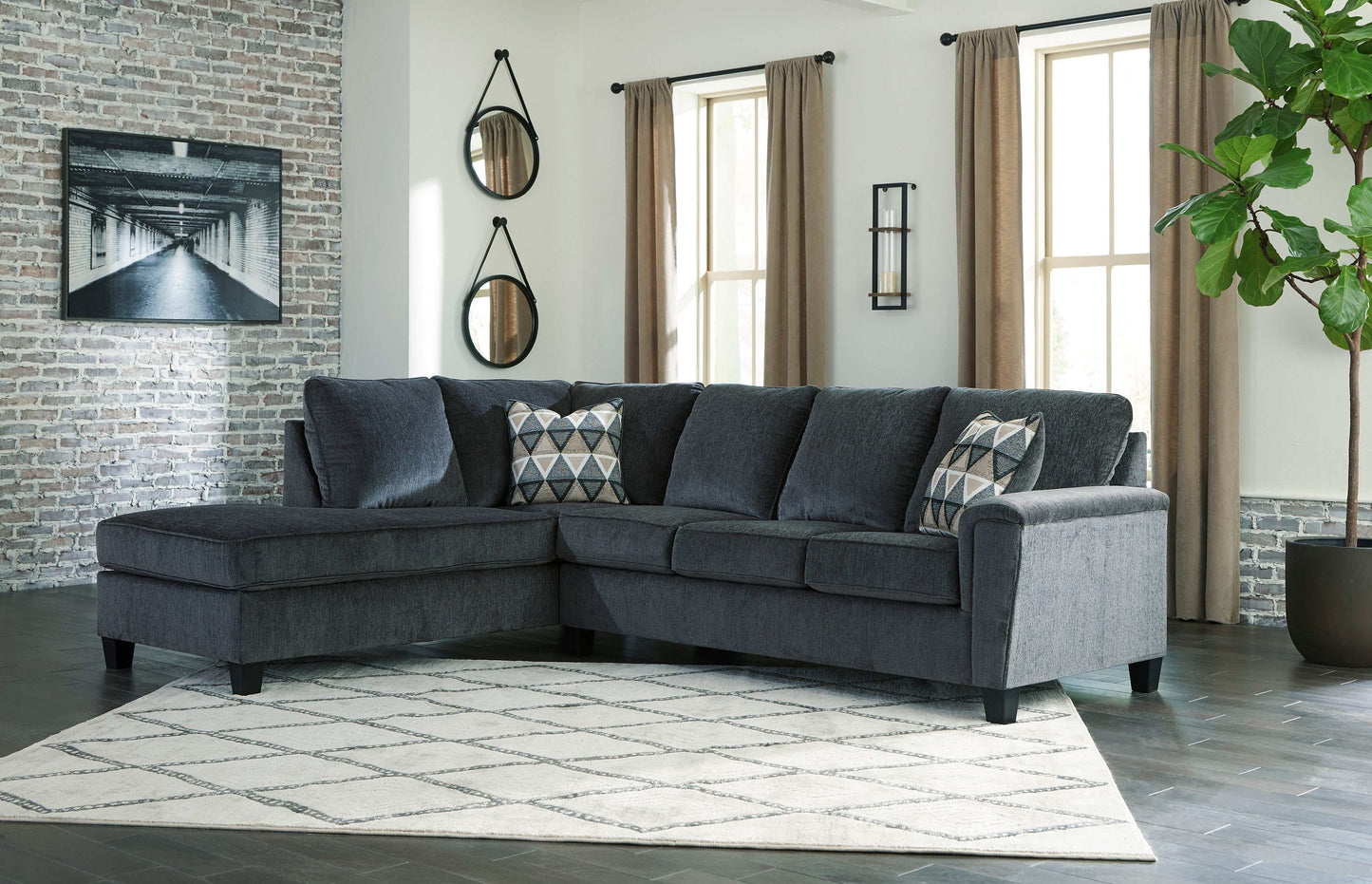 Abinger Smoke 2-Piece Sleeper Sectional w/ Chaise