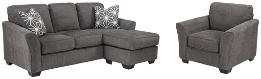 Brise Gray Sofa Chaise and Chair