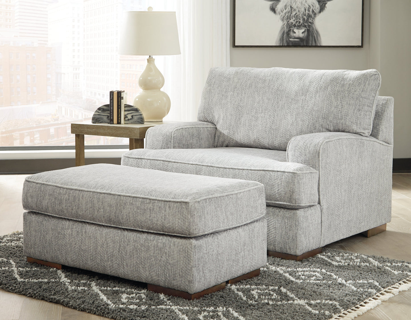 Mercado Pewter Sofa, Loveseat, Chair and Ottoman