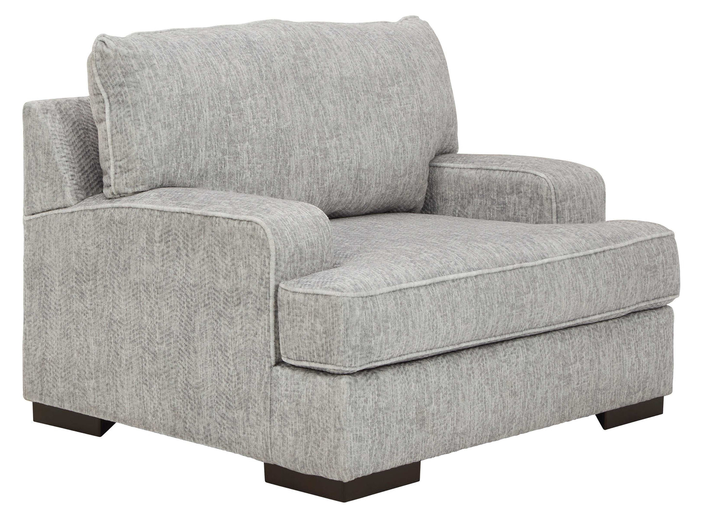 Mercado Pewter Oversized Chair & Ottoman / 2pc Set