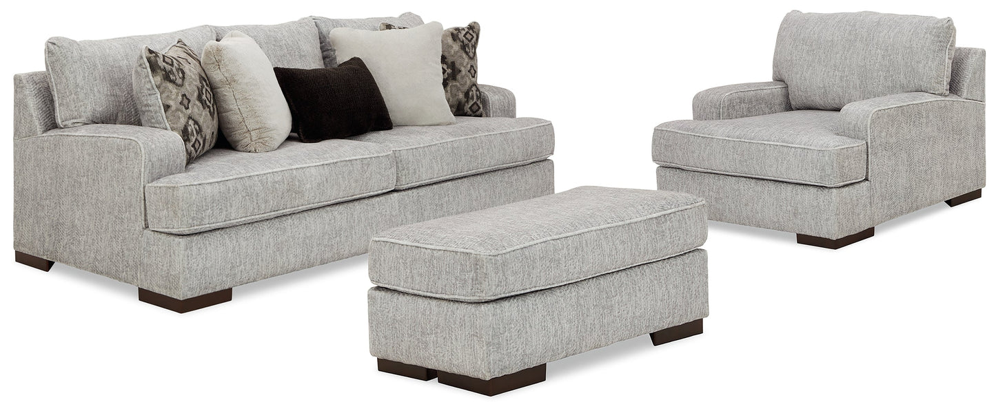 Mercado Pewter Sofa, Oversized Chair and Ottoman