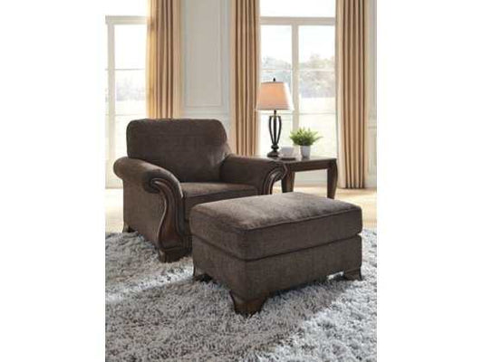 Miltonwood Teak Fabric Chair & Ottoman Set