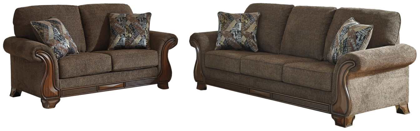 Miltonwood Teak Fabric 2 Piece Living Room Set