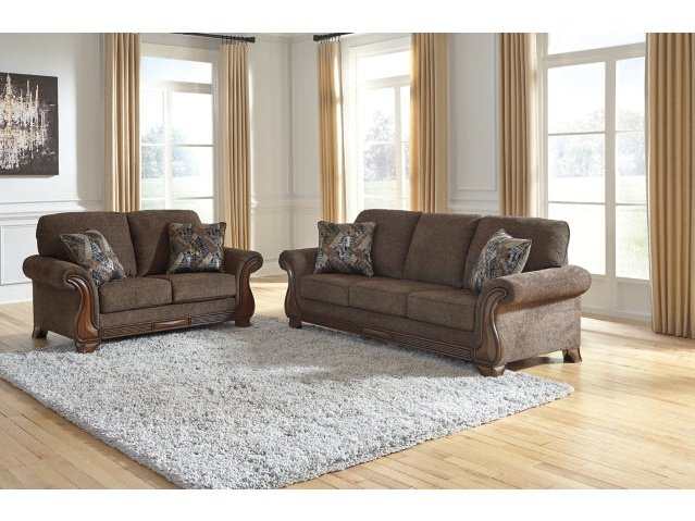 Miltonwood Teak Fabric 2 Piece Living Room Set