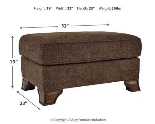 Miltonwood Teak Fabric Ottoman