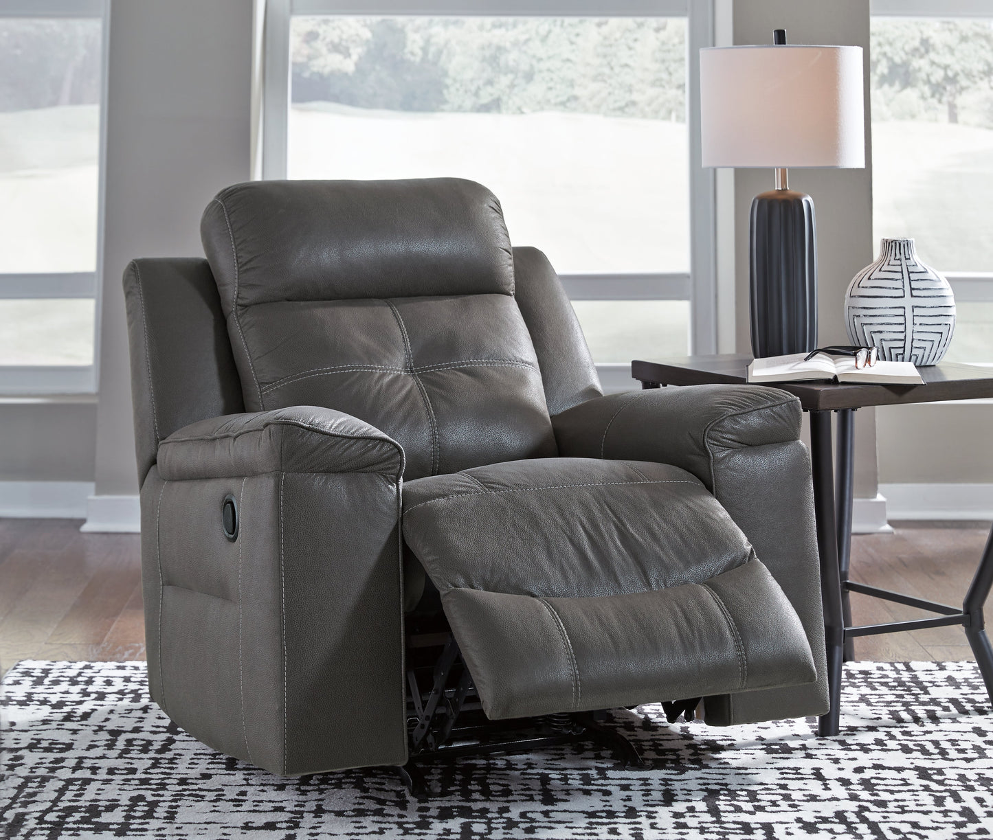 Jesolo Dark Gray Reclining Sofa and Recliner