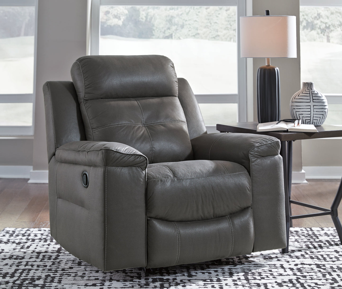 Jesolo Dark Gray Reclining Sofa and Recliner