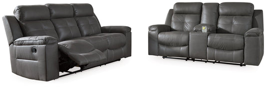 Jesolo Dark Gray Reclining Sofa and Loveseat