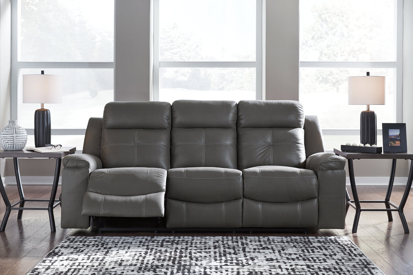 Jesolo Dark Gray Reclining Sofa and Recliner