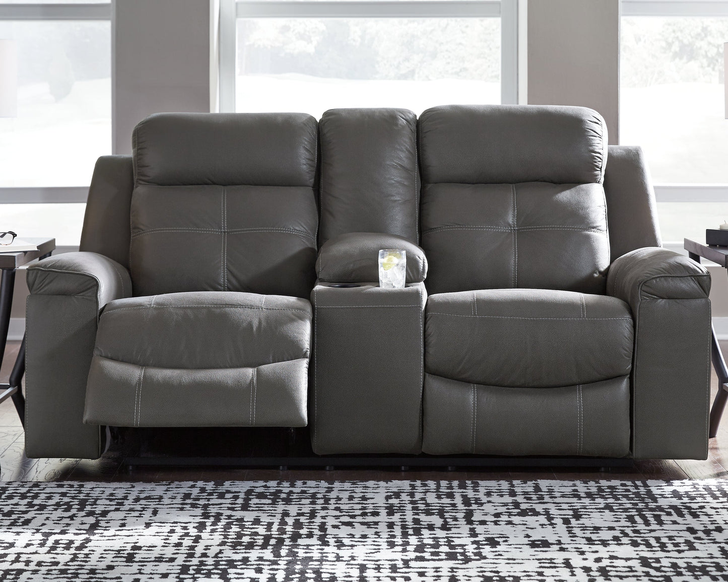 Jesolo Dark Gray Reclining Sofa and Loveseat