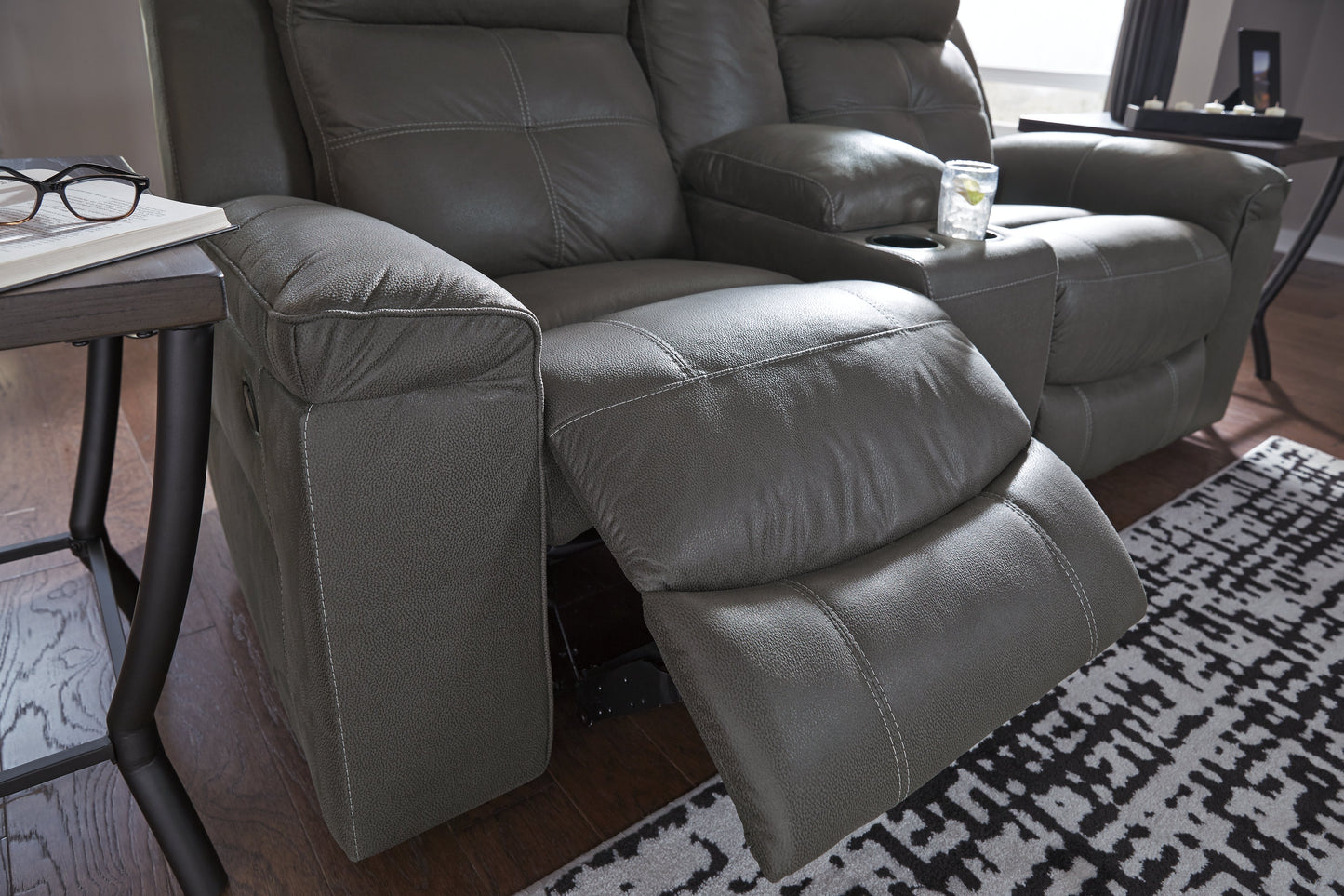 Jesolo Dark Gray Reclining Sofa, Loveseat and Recliner